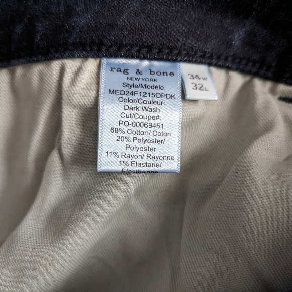 RAG & BONE RB 3 ATHLETIC FIT JEANS - Picture 8 of 8